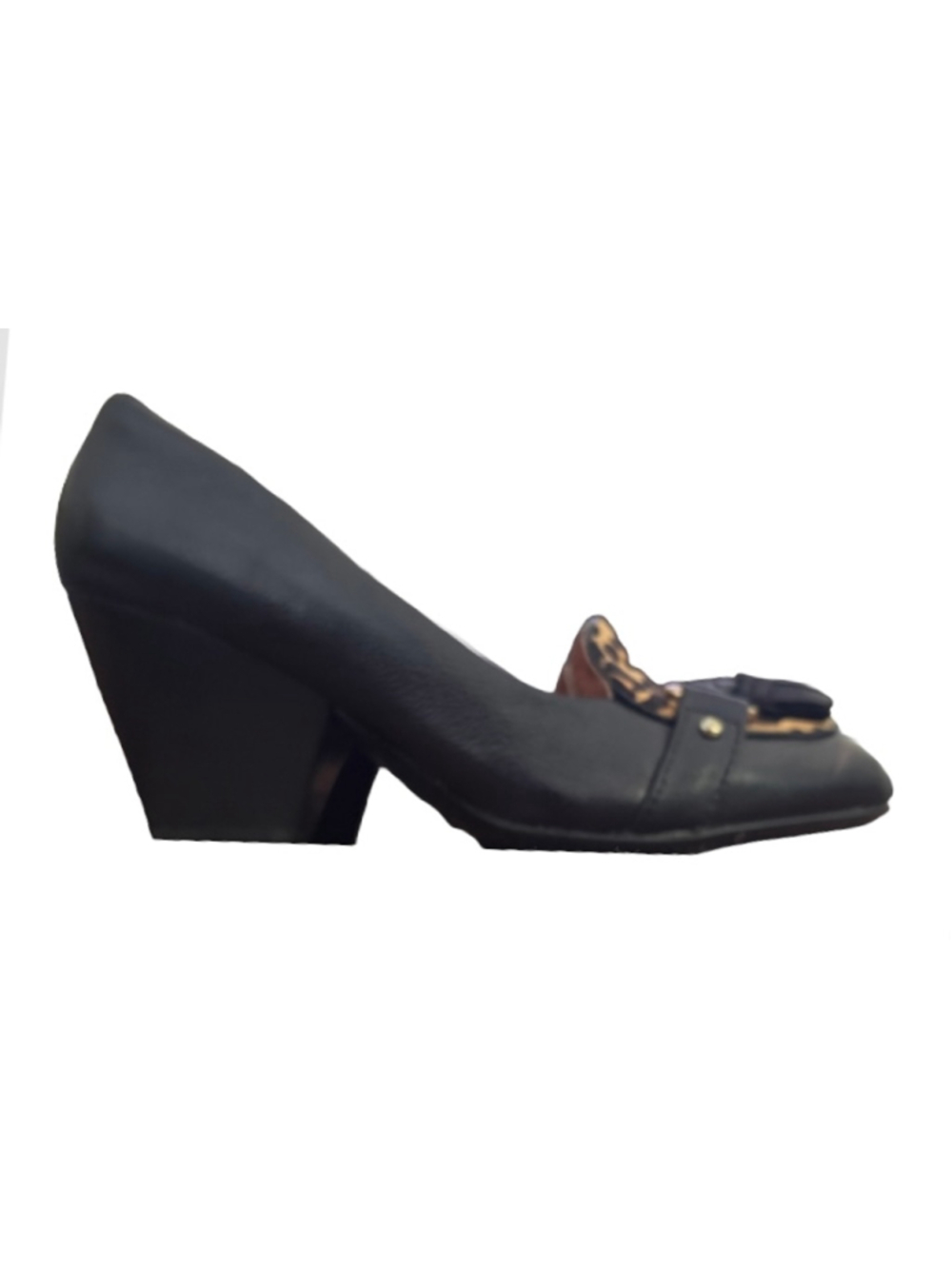 Sofft Aldora blk lthr leoprd pony hair trm pumps SZ 7 old money Classic - Picture 4 of 10